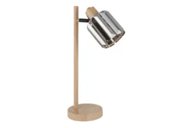 Moderne Tischlampe RUN mit Lampenschirm aus Rauchglas Kristall, Höhe 40cm