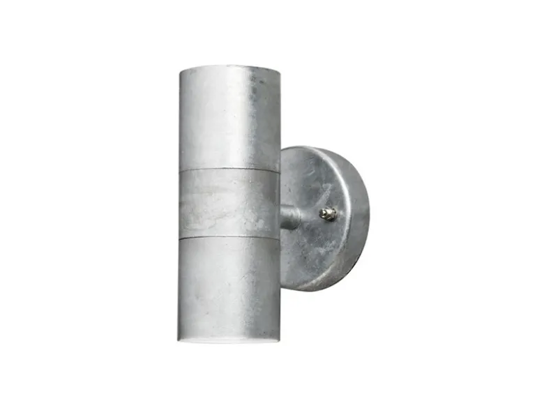 Moderne Up-Down Außenwandleuchte MODENA, Höhe 17cm aus Stahl, Silber