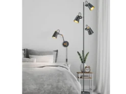 Moderne Wandleuchte EDWARD in Schwarz matt, variabel verstellbar, Höhe 25cm