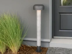Moderne Wegeleuchte FRASER in Betonoptik & Anthrazit, Höhe 84cm