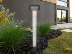 Moderne Wegeleuchte FRASER in Betonoptik & Anthrazit, Höhe 84cm