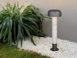 Moderne Wegeleuchte FRASER in Betonoptik & Anthrazit, Höhe 54cm