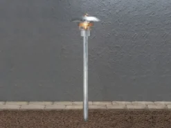 Moderne Wegeleuchte MODENA aus galvanisiertem Stahl, Höhe 98cm