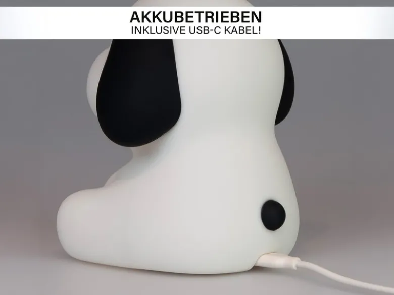 Nachtlicht BENNY BEAGLE per USB aufladbar, dimmbar, 7 Lichtfarben, Höhe 13cm