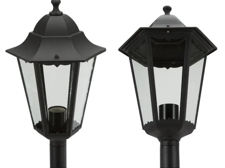 Nostalgische LED Wegeleuchte aus Aluminium in schwarz 125cm Höhe IP44
