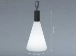 Outdoor Akku Tischleuchte PRIAN Höhe 31,5cm - dimmbar & USB aufladbar