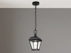 Outdoor Hängelampe BAYVIEW Kettenlaterne Landhausstil, max. Höhe 141cm