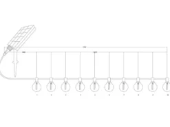 Outdoor Lichterkette MOOD mit 10 Schirmen Solar & USB aufladbar, Länge 5,7 Meter