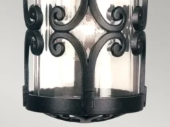 Outdoor Pendelleuchte HEREFORD aus Alu im Landhausstil, Schwarz Ø15cm