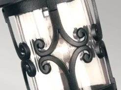 Outdoor Pendelleuchte HEREFORD aus Alu im Landhausstil, Schwarz Ø15cm