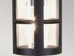 Outdoor Pendelleuchte HEREFORD aus Alu im Landhausstil, Schwarz Ø15cm