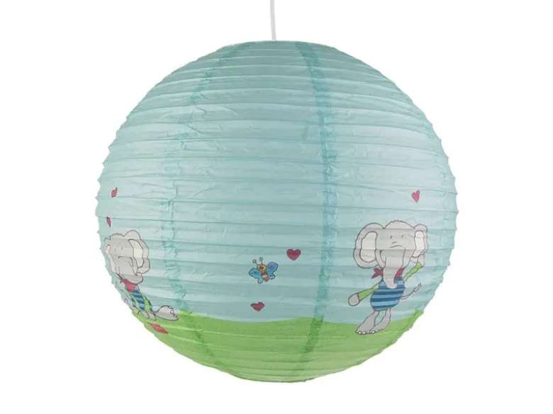 Papier Lampenschirm fürs Kinderzimmer mit fröhlichem Elefanten Motiv Ø 40cm
