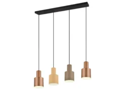 Pendelleuchte AGUDO 4-flammig Metall Coffee Töne, Breite 87cm