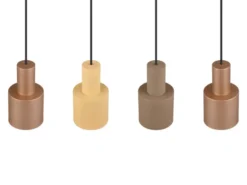 Pendelleuchte AGUDO 4-flammig Metall Coffee Töne, Breite 87cm