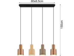 Pendelleuchte AGUDO 4-flammig Metall Coffee Töne, Breite 87cm