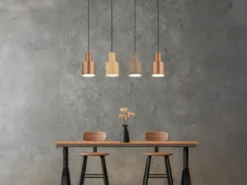 Pendelleuchte AGUDO 4-flammig Metall Coffee Töne, Breite 87cm