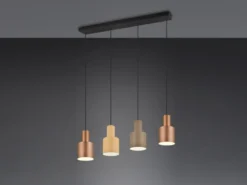 Pendelleuchte AGUDO 4-flammig Metall Coffee Töne, Breite 87cm