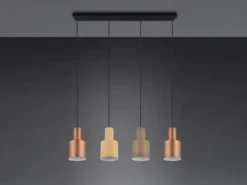 Pendelleuchte AGUDO 4-flammig Metall Coffee Töne, Breite 87cm