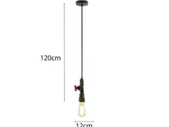 Pendelleuchte AMARCORD 1-flammig in Wasserrohr Optik Rost, Ø12cm