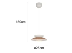 Pendelleuchte AMARILA skandinavisch mit Metall Lampenschirm Grau Braun Ø 40cm