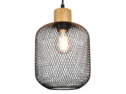Pendelleuchte CALIMERO 1 flammig Metall Gitterschirm Schwarz, Ø 18cm