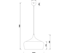 Pendelleuchte CHIRON 1-flammig mit Lampenschirm Messing, Ø 45cm