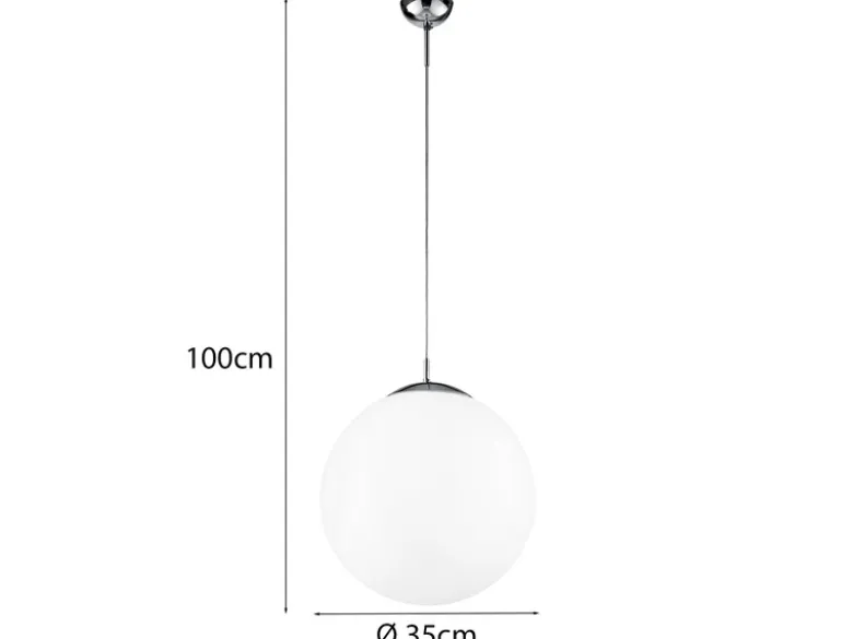 Pendelleuchte CITY einflammig Glaskugel Opalweiß, Ø 35cm