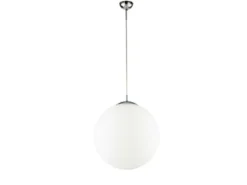 Pendelleuchte CITY einflammig Glaskugel Opalweiß, Ø 45cm