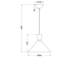 Pendelleuchte ENZO einflammig mit Metallschirm Weiß, Ø 35cm