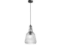 Pendelleuchte GALWAY einflammig, Kristallglas Grau facettiert, Ø 23cm