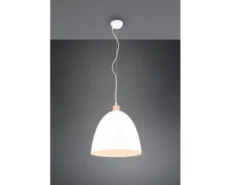 Pendelleuchte JAGGER Lampenschirm Metall/Holz Weiß, Ø 40cm