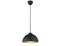 Pendelleuchte JIMMY mit Metall Lampenschirm Schwarz & Gold, Ø 31cm