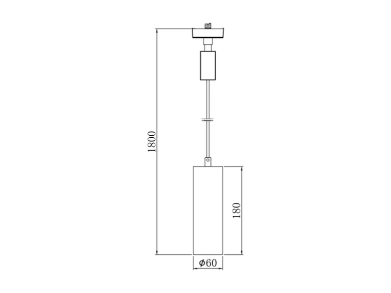 Pendelleuchte MARLEY Metall Weiß Ø 6cm für DUOline Schienensystem