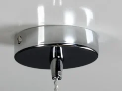 Pendelleuchte NEREIDE einflammig Wellenmuster Glasschirm in Blau, Ø 24,5cm