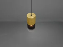 Pendelleuchte ROBIN 1-flammig Messing matt mit Rauchglas Schirm, Ø 10cm