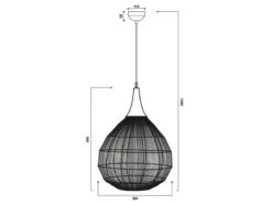 Pendelleuchte SORAYA mit Drahtgeflecht Lampenschirm Schwarz, Ø 26cm
