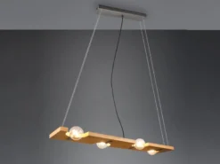 Pendelleuchte TAILOR 4 flammig Holzbrett naturbelassen, Breite 115cm