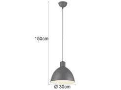 Pendelleuchte TELME Industrial Style mit Metallschirm in Betonoptik, Ø 30cm