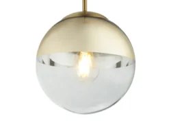 Pendelleuchte VARUS 1-flammig Glaskugel Design in Gold & Klarglas, Ø 20cm