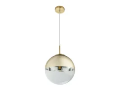 Pendelleuchte VARUS 1-flammig Glaskugel Design in Gold & Klarglas, Ø 25cm