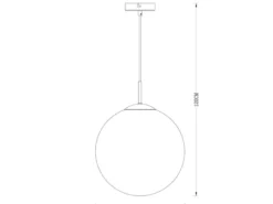Pendelleuchte VARUS 1-flammig mit Glaskugel aus Rauchglas, Ø 30cm