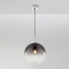 Pendelleuchte VARUS 1-flammig mit Glaskugel aus Rauchglas, Ø 25cm