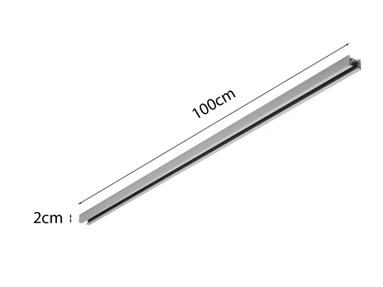 2-Phasen Schiene für DUOline Schienensystem Grau matt, Länge 100cm