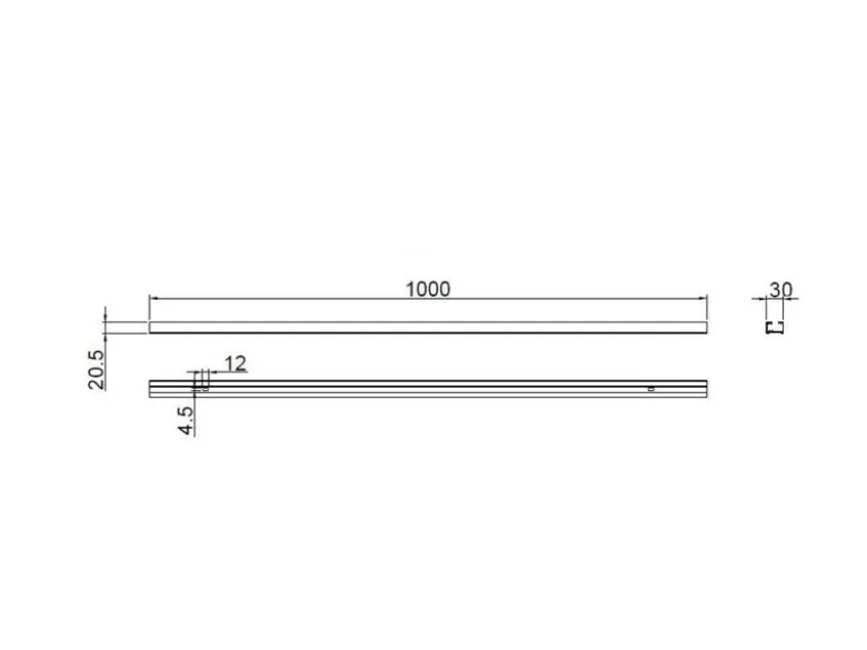 2-Phasen Schiene für DUOline Schienensystem Grau matt, Länge 100cm