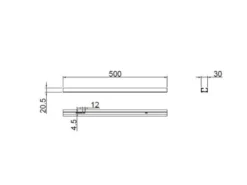 2-Phasen Schiene für DUOline Schienensystem Weiß matt, Länge 50cm