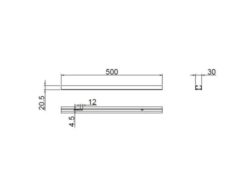 2-Phasen Schiene für DUOline Schienensystem Weiß matt, Länge 50cm