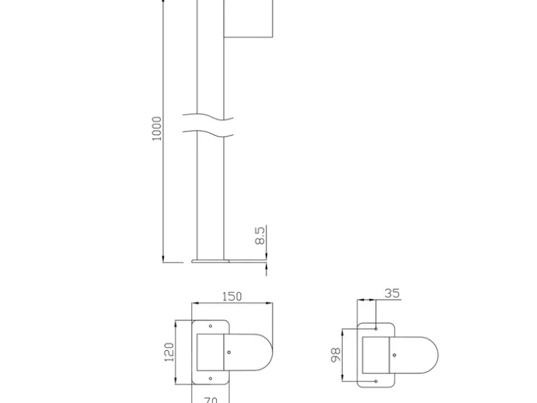 Pollerleuchte Downlight Anthrazit inklusive Erdspieß & GU10 LED, Höhe 100cm