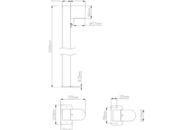 Pollerleuchte ROYA mit Bewegungsmelder, Downlight Anthrazit, Höhe 100cm