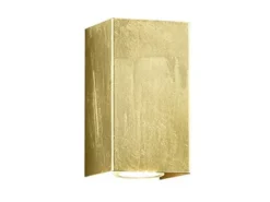 Rechteckige Wandleuchte CLEO in Gold foliert, Up & Down Strahler, Höhe 16,5cm