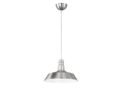 Retro LED Pendelleuchte Lampenschirm Metall Silber, Ø 36cm